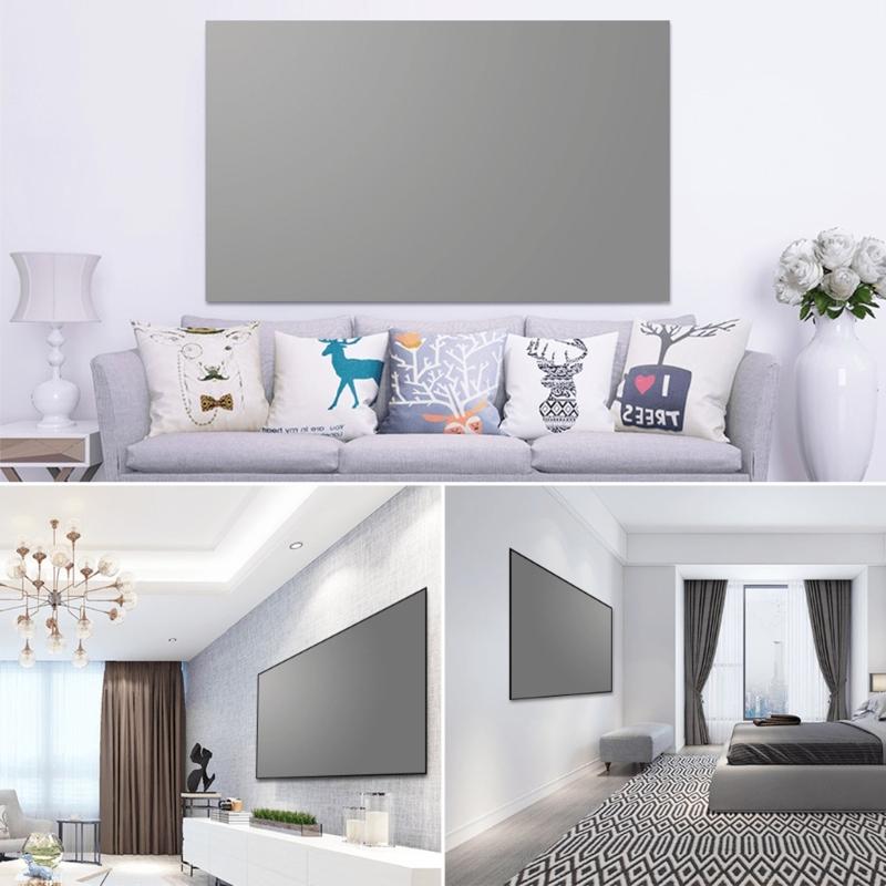 Professional Projector Screen Foldable Design 30°Viewing Angle Improved Brightness For Home Theater Optical Coated