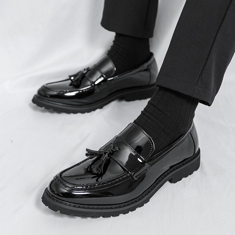 Men's Shoes Large Size New Leather Shoes Fashion Men's Feet Fringed Leather Shoes Loafers Hairstylist Leather Shoes