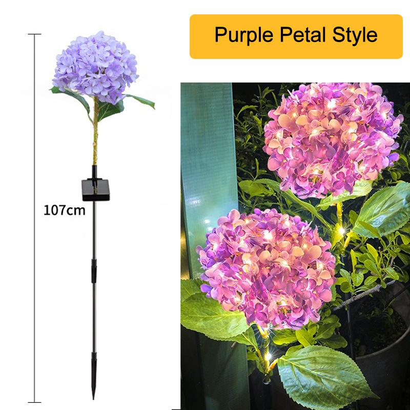 Solar Garden Lights Outdoor Waterproof LED Hydrangea Flower Light Villa Courtyard Decoration Lawn Landscape Lighting Solar Lamp