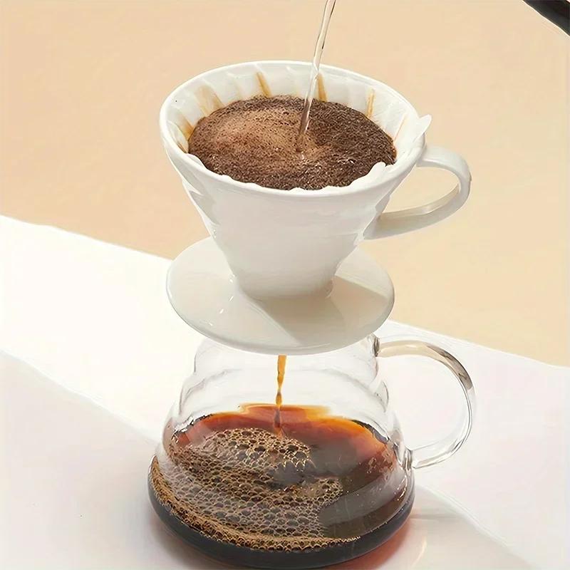 40/120 PCS V-shaped Coffee Filter Paper Coffee Cup Filter Paper 1-4 Pieces of Hand Brewed Coffee Pot Filter Paper Coffee Pot