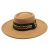 Cashmere Hat Men'S And Women'S Versatile Dome Concave-Convex Top 9.5Cm Big-Brimmed Woolen Felt Hat Top Hat