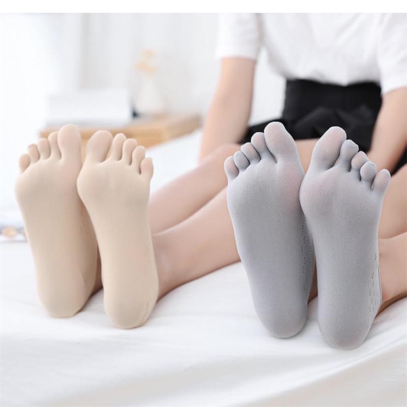 Fashion Thin Sock Slippers Women Invisible Silicone Anti-Skid Five Finger Socks