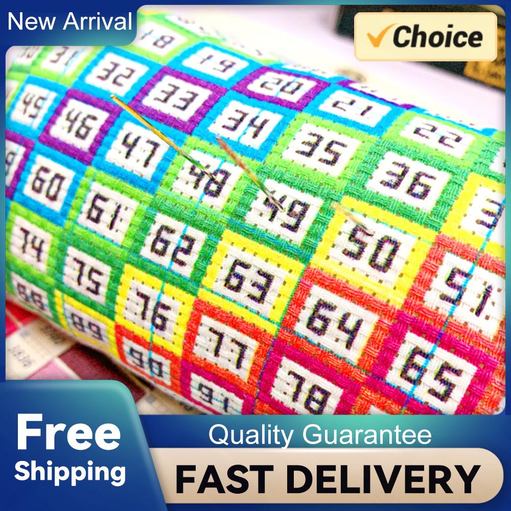 

Number 1-98 Cross Stitch Embroidery Pin Cushion Colorful Pin Storage Cushion Pillow Shaped Needlework and DIY Crafts China Mainland