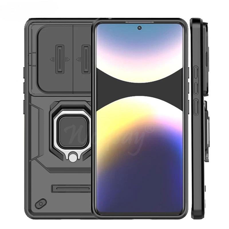 Case For Redmi Note 14 Pro 4G Case Redmi Note 14 Pro Ring Holder Magnetic Back Cover For Redmi Note 14 Pro 4G Push Window Case