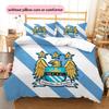 Manchester City FC Pattern Bedding Home Decoration Birthday Gift (1 * duvet cover + 2 * pillowcase, without core)
