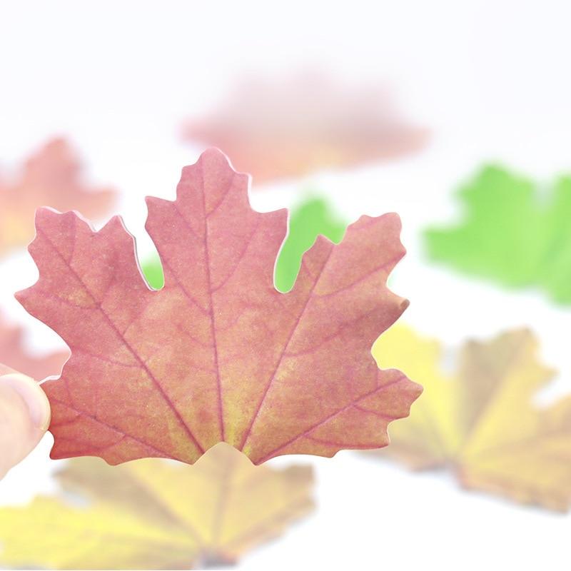 1 Pieces Cute Maple Leaves Sticky Notes Stationery Sticker Memo Pad Planner