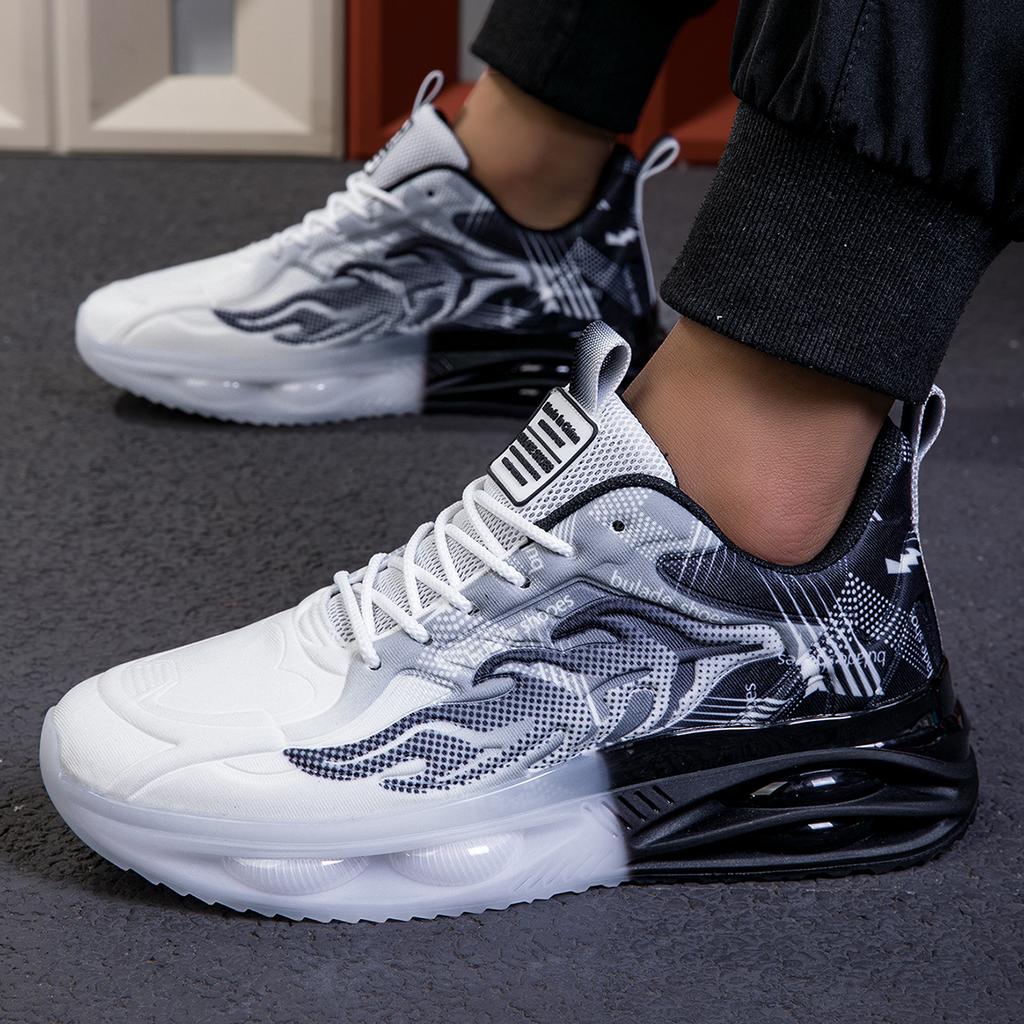 Men's Shoes Summer Trend Versatile Mesh Breathable Sports Shoes for Teenagers Casual Air Cushion Shock-absorbing Running Shoes