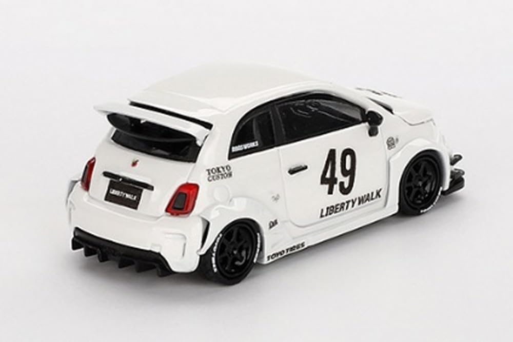 MINI GT Scale Abarth 595 X Abarth Works Gala White Finished Product 1/64 LB-WORKS (Left-Hand Drive)