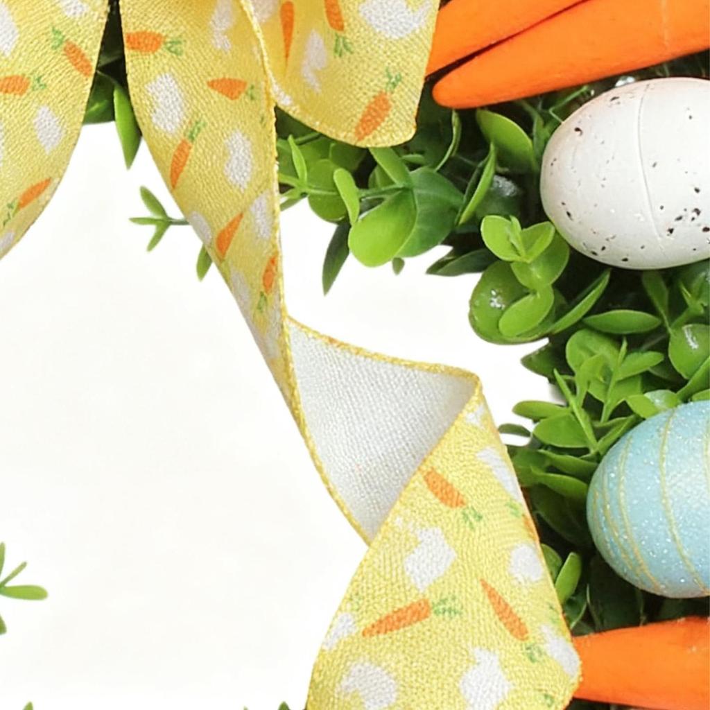 Easter Wreath Handmade Cute Egg Carrot Design Festive Garland Front Door Wreath for home wall door and window decorations