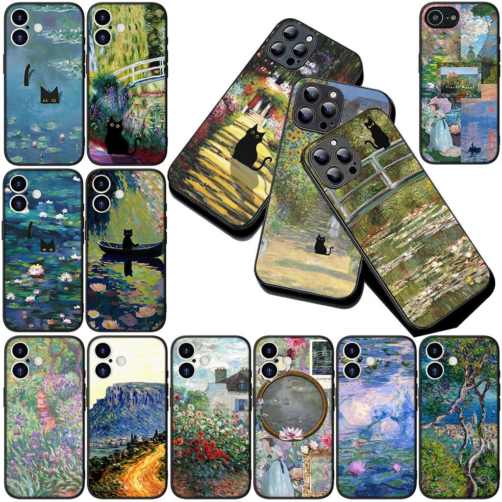 Coque de Protection pour Xiaomi Redmi 15 15C A3 A4 A5 9A 9C NFC Note 9 Pro Coque de Téléphone Claude Monet Nénuphar Chat