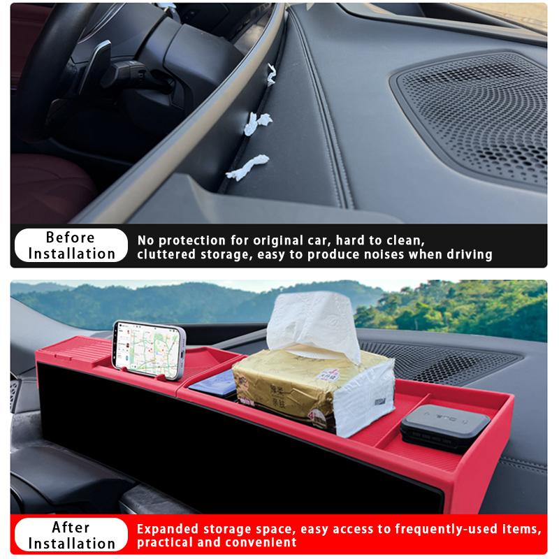 For BMW X5 X6 X7 G05 G06 G07 Central Control Navigation Behind Screen Storage Box Dashboard Organizer Non-slip Tray Accessories