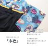 Puff 2 Kids Baby Boys' 3-Piece Set: Hakama Romper, Coveralls, Chirimen Chirimen Sandal-Style Socks, Bib, and Bib, 80cm, Light Blue, 10912181E80