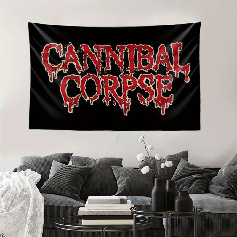 VIKAMA Cannibal Corpse Death Metal Logo Tapestry Perfect for Bedroom Wall Decor Hardcore Music Fanatic Photo Backdrop