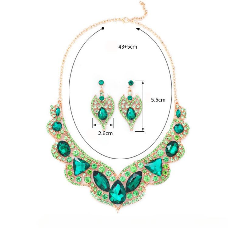 [KK Solis] Necklace and Earring Set, Gorgeous, Social, Competition, Belly Dance, Wedding, Recital, Concert, Stage Costume, Women's Accessories,