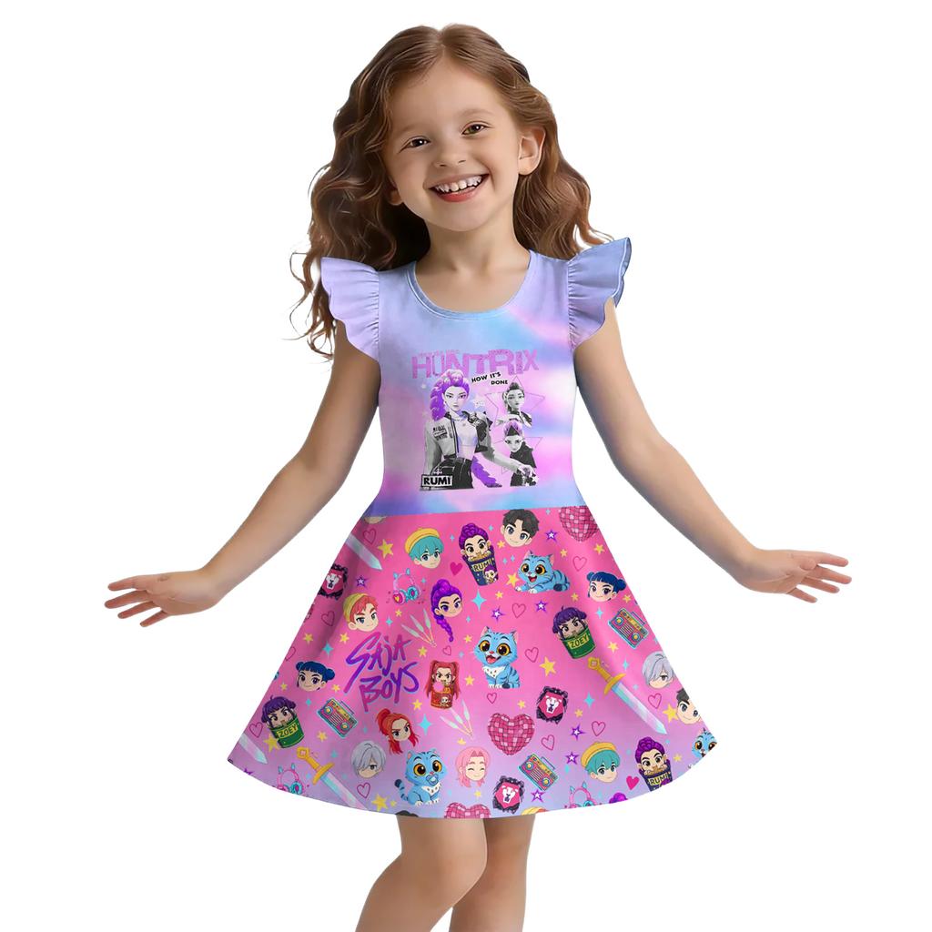 Children's Sleeveless U-neck Summer A-line Floral Casual Holiday Dress