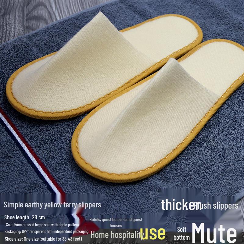 Disposable Terry Cloth Slippers for Hotel Guests