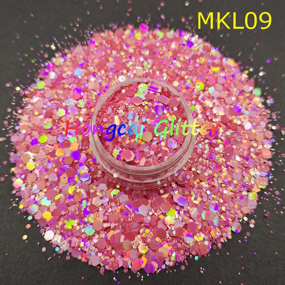 Bulk Holographic Macaroon Polyester Chunky Mixed Glitter for Epoxy Resin Crafts Tumblers Christmas Decorations