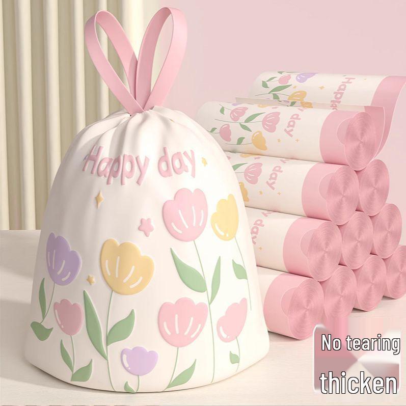 Shin-chan Extra Thick Drawstring Kitchen Trash Bags - Large, Durable, and Handheld