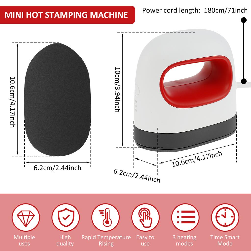 Mini Heat Press Machine 3 Heating Mode Small Heat Transfer Machine Portable Iron Press Machine Auto Off T Shirt Printing Machine