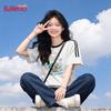 Baleno Women's Cotton Striped Graphic Tee