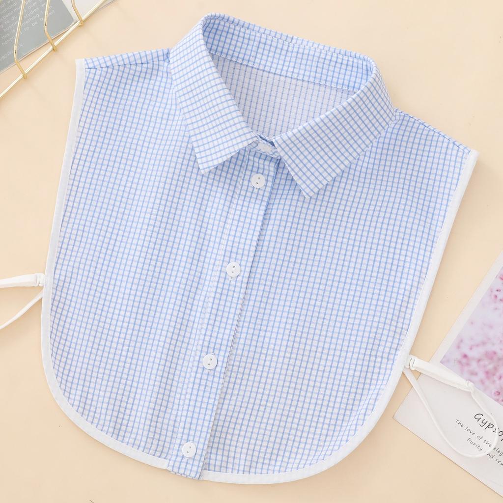 Perfect Match Autumn-Winter Plaid Fake Collars With White Trim—Decorative, Versatile For Women'S Sweaters.