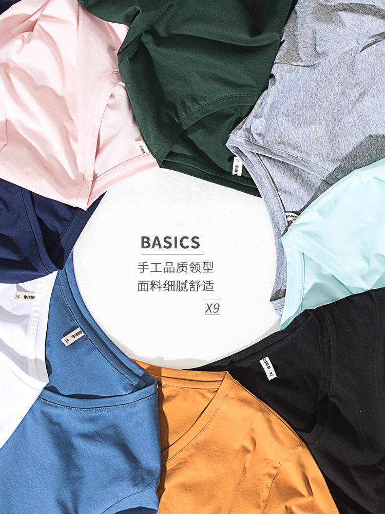 2PCs Slim Fit T-Shirt for Men Short Sleeve V Neck T-Shirt Casual Summer Classic Basic Tee Top