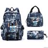 Football Star Peripheral Backpack, Primary And Secondary School Student Schoolbag Three-Piece Set, Lunch Bag, Pencil Bag Set, College Style