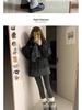 Korean Style Women's Gray Polka Dot Wool A-Line Skirt - Retro Hip-Hugging Short Skirt for Autumn/Winter