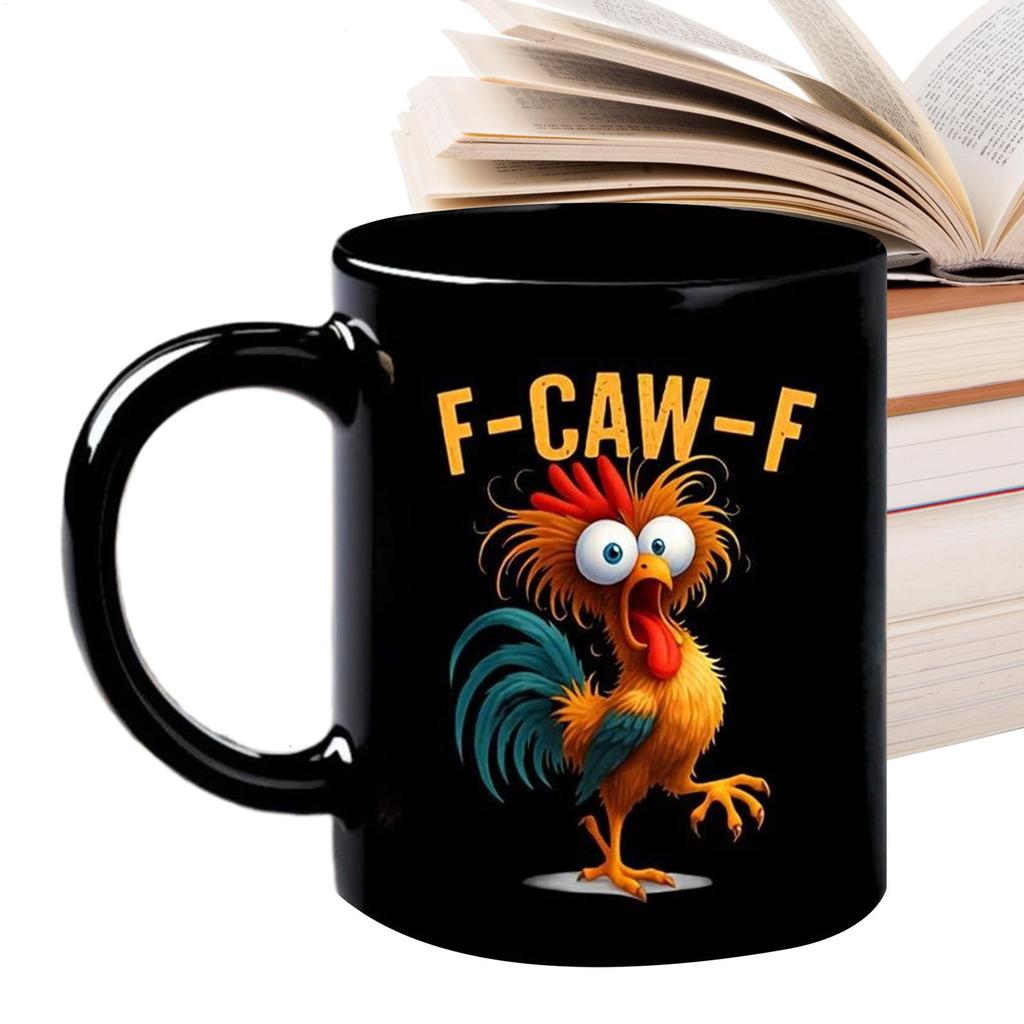 Funny Coffee Mug 350ml Novelty Ceramic Rooster Fun Coffee Mugs Tea Cup for Men Women Friends Family Coworkers Chicken Lovers