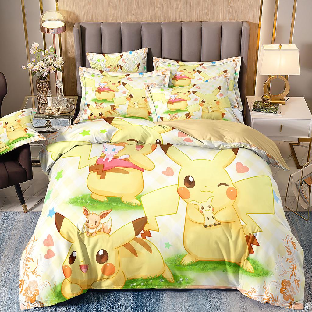 3D Printed Quilt Cover Three-Piece Set Four-Piece Set Children'S Cartoon Duvet Cover
