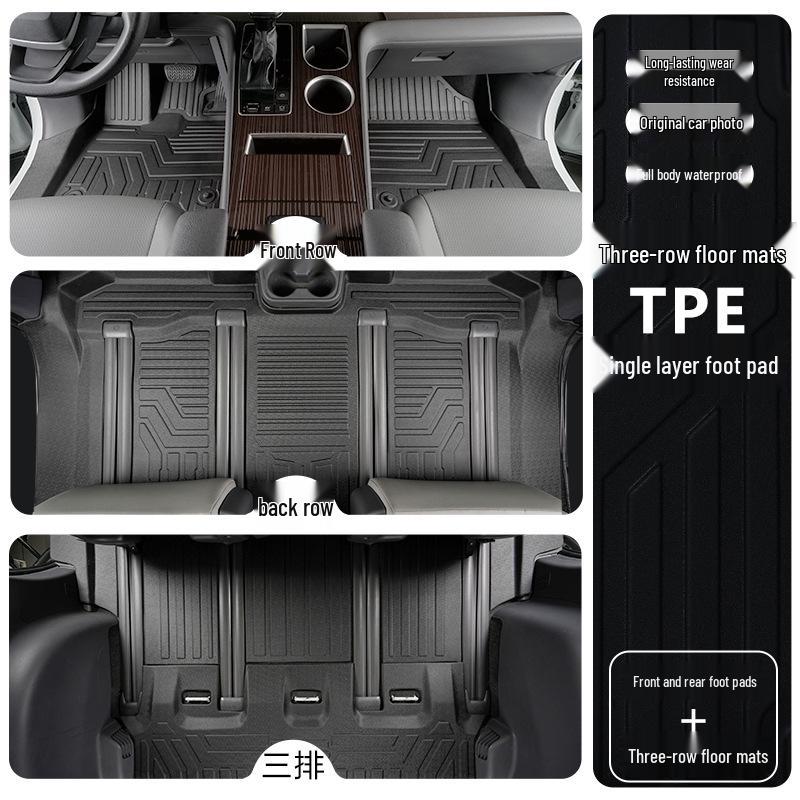 Toyota Sienna TPE Full Coverage Floor Mats for 21-25 Seven-Seater Models 2021-2024 Upgrade Pack with Thresholds