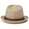 Men's Summer Straw Trilby Hat Sun Protection Lightweight Foldable for Beach Travel Outdoor Activities