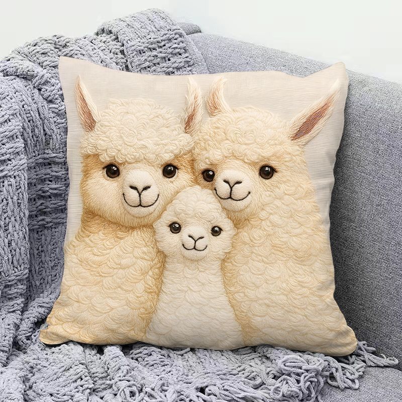 Adorable Alpaca Printed Pillow Soft Waist Cushion Living Room Sofa Decor Carriage Pillowcase Home Decorative Long Rectangle P...