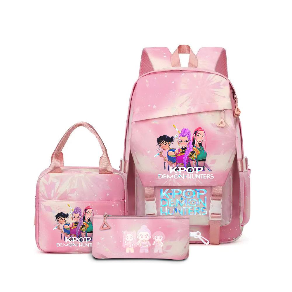 Kpop Demon Hunters, Elementary School Bag, Children'S Backpack, Lunch Bag, Pencil Bag, Three-Piece Set, Student Backpack