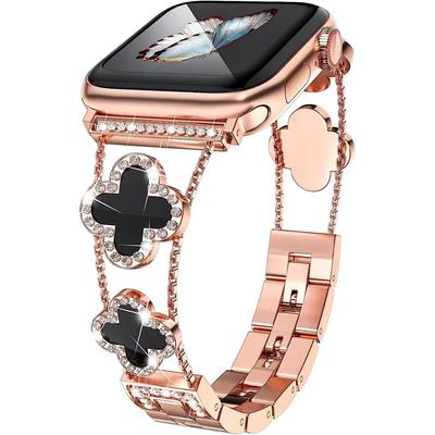 Watchband Luxury Metal Diamond Slim Glitter Apple Watch Band 40mm 42mm 44mm 45mm 41mm Iwatch Se Series 8/7/6/5/4/3,Band for Women Bling