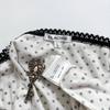 2026 French Retro Black & White Polka Dot Puff Sleeve Square Neck Top