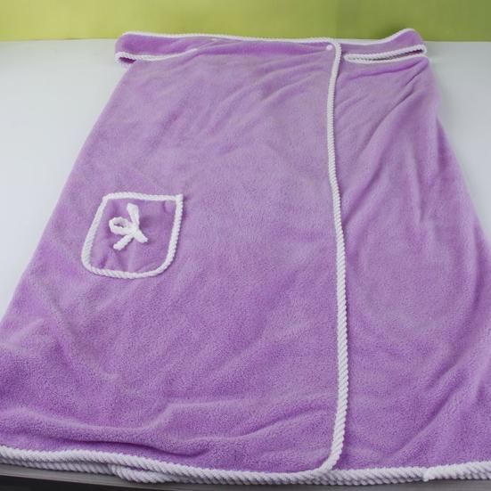 Yousheng Women Bath Wrap Coral Velvet Bath Dress Quick Dry Towel with Bowknot Pocket Absorbent Bath Towel for Home Hotel Dormitory