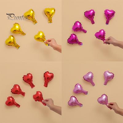 10 Adet Güzel Parlak Renk Uzun Ömürlü Alüminyum Film Balonlar Kalp Pentagram Folyo Balonlar Düğün Balonları Kulübü için