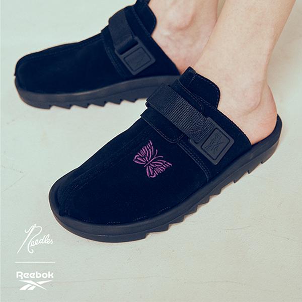 Needles X Reebok Beatnik Slides Black Unisex Sneakers Core-Black Extreme-Purple 100207686