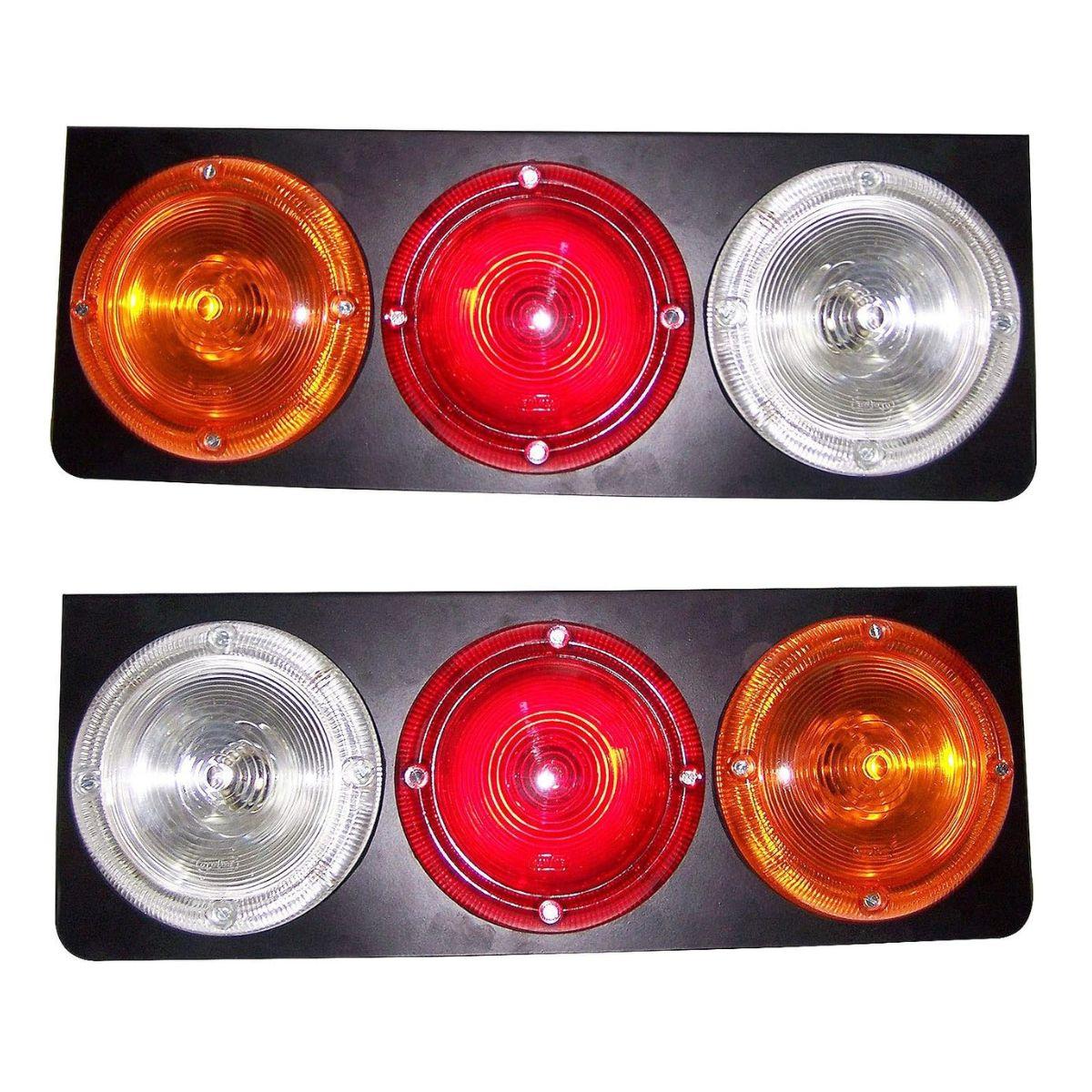 

2x Rear Combination Light Assembly Tail Lights with Metal Body and 12v Bulbs Suitable for Trucks Trailers Cars
