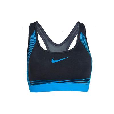 Logo Print Atmungsaktiver Sport-BH Damen Unterwäsche Blau 805308-015