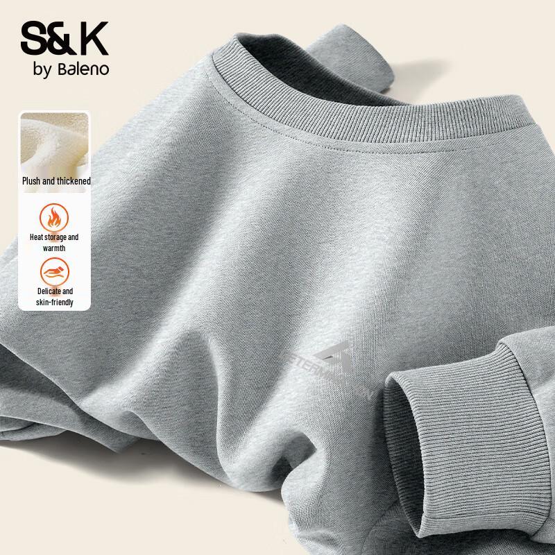 

Baleno Men s S&K Series Fleece-Lined Round Neck Sweatshirt 4XL