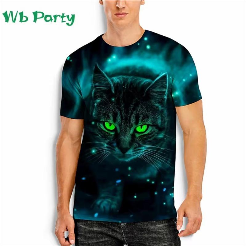 Pánské tričko s potiskem kočky Pánské oblečení Trička pro muže Tričko s krátkým rukávem Vtipný potisk kočky Nadměrné tričko Letní tričko Topy
