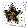 Les Trésors De Lily [P2967] - Designer Cushion 'Messages' White Black Gold (Have Stars In Your Eyes) - 30 Cm