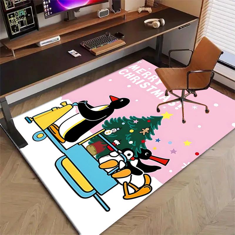 1pc Pingu Design Printed Area Rug Carpet for Bedroom Living Room Home Decor Rugs Mat Non Slip Mat Rug for Bedside