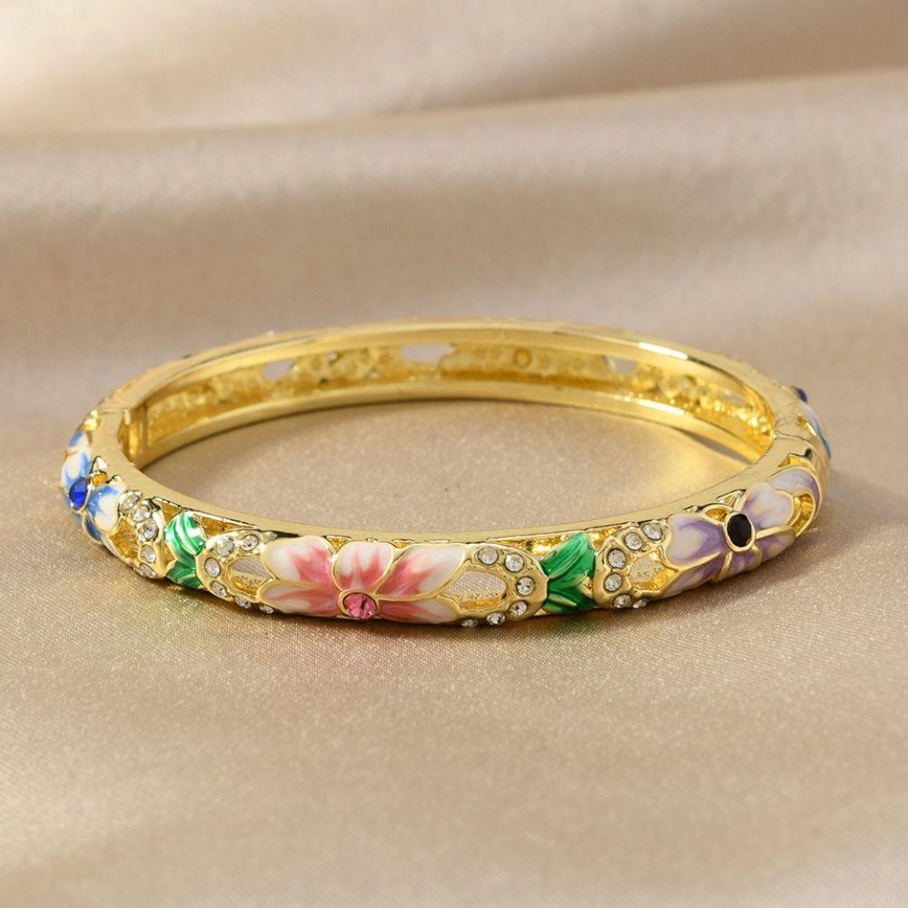 Double Bangle Chinese Cloisonne Bracelet Enamel Women's Hand Bracelet Jewelry Gifts