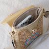 Women Fashion New Straw Woven Crossbody Bag Boutique Beaded Bag Versatile Mobile Phone Bag Cute Unique Shoulder Travel Small Bag