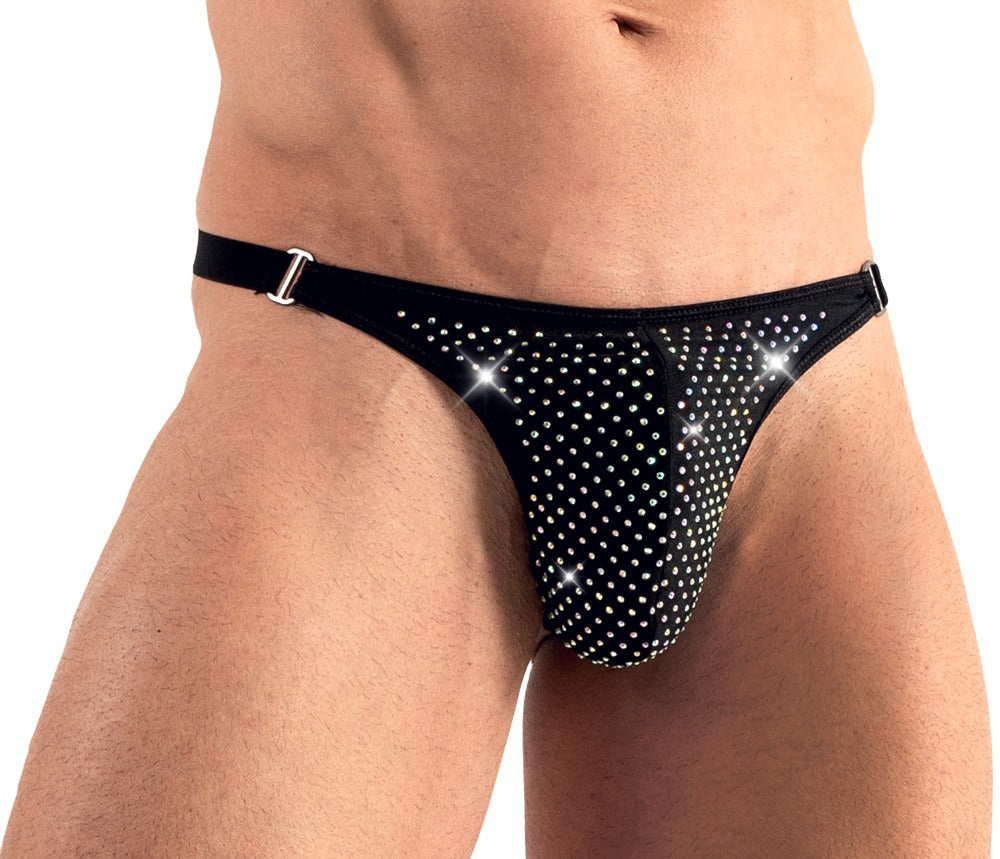 String avec strass brillants ARTEMIS Noir - Svenjoyment - String Homme