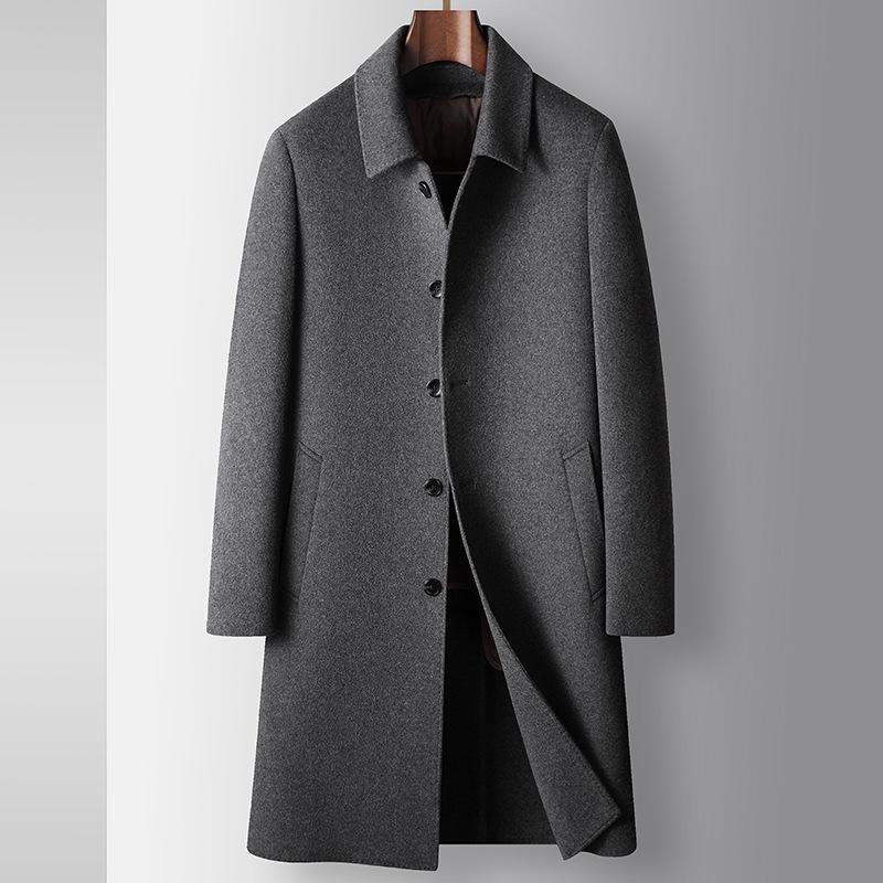Autumn and Winter Medium and Long Take-off Goose Down Liner Youth Business Double-sided Trench Coat Casual Warm Jacket