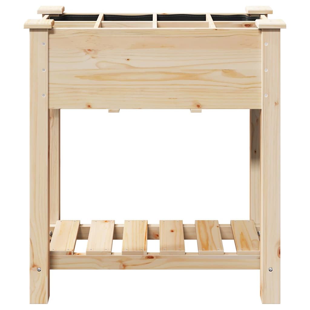 Garden Planter with Shelf Beige 71 X 37 X 76.5 Cm